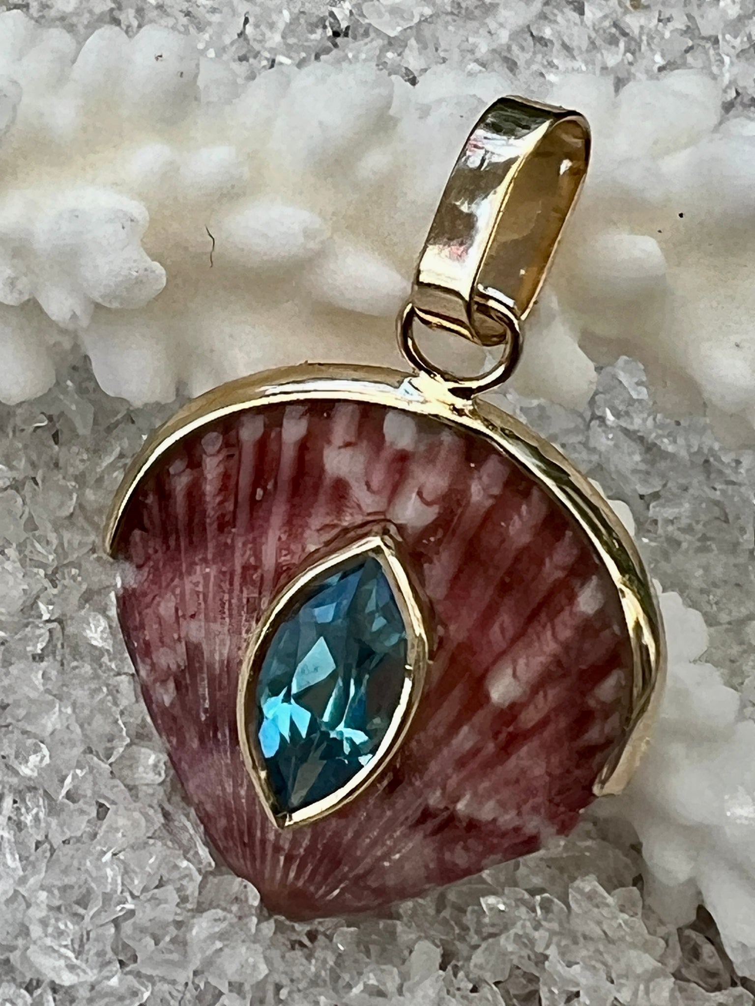 14-Karat Lorelei Scallop Charm with Topaz - 2