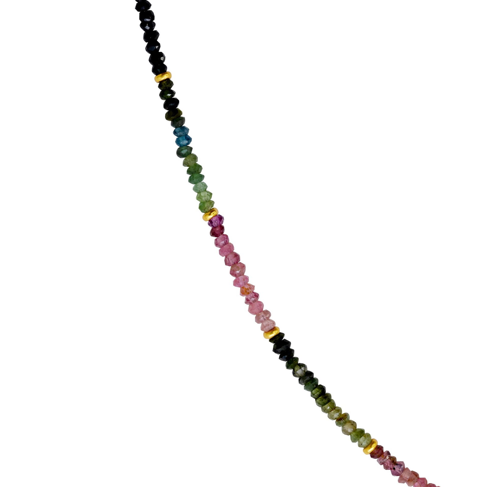 Rainbow Ombre Tourmaline 14k Gold Necklace - 7