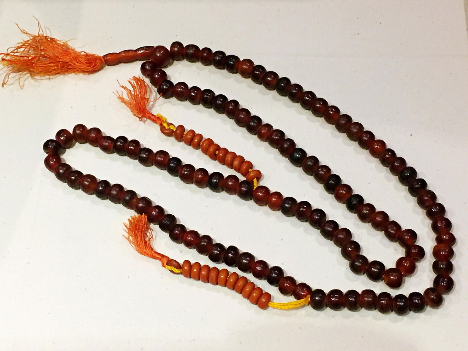 Chinese Tibet Old Yak Horn Bead Prayer Necklace Rosary 108 beads (1 of 4)