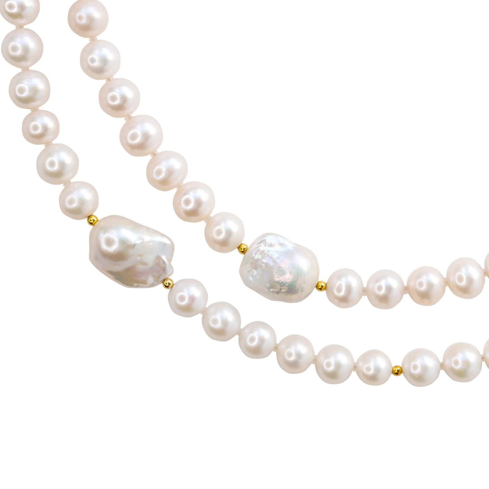Baroque Pearls Rope Necklace 18K Gold - 6