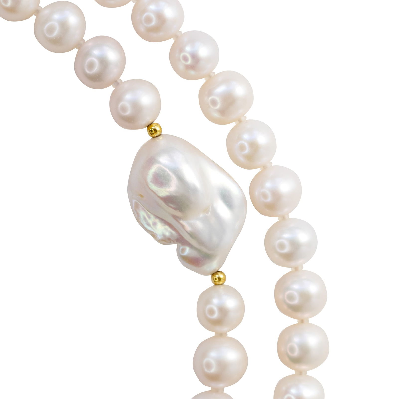 Baroque Pearls Rope Necklace 18K Gold - 9