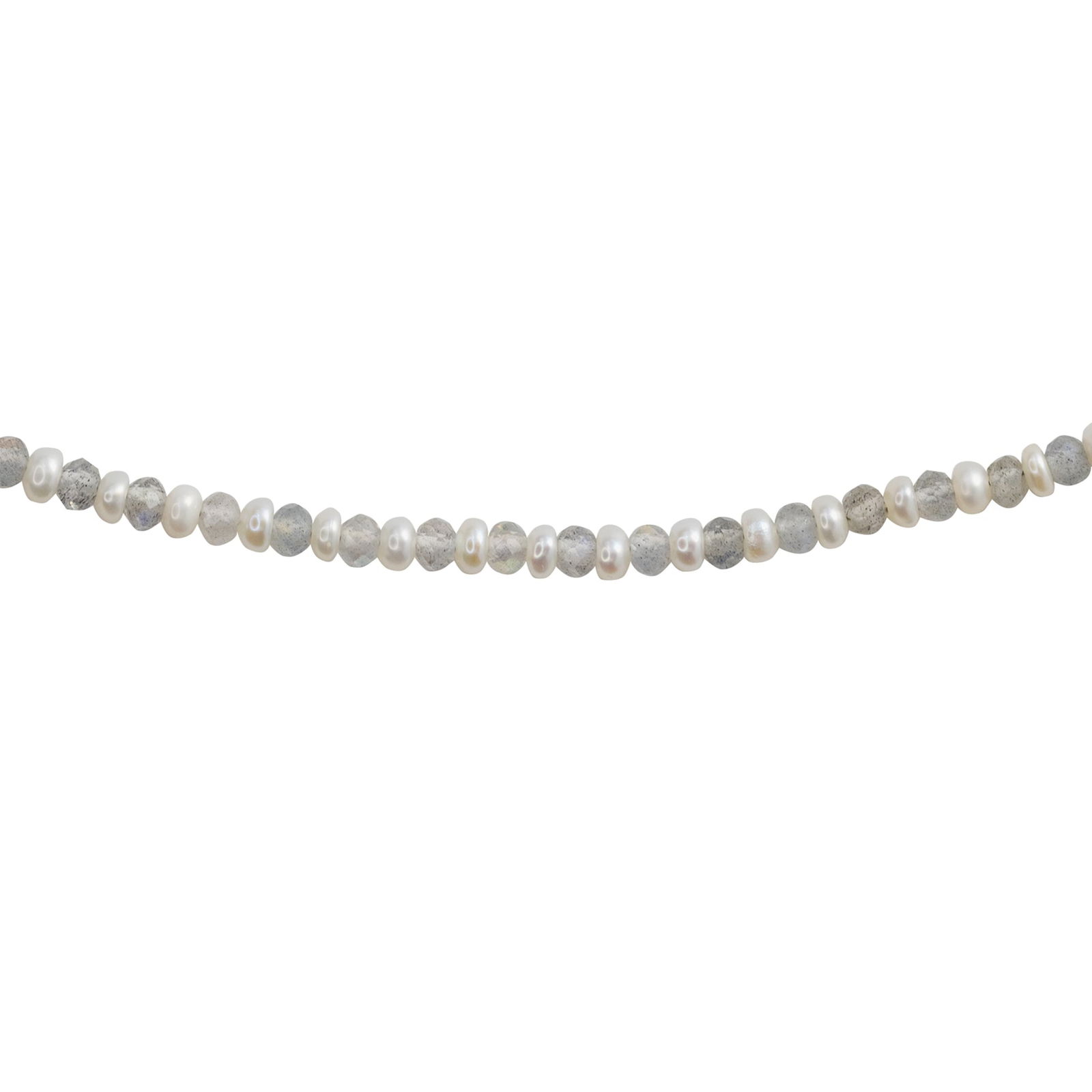 Lustra Tiny Pearl Labradorite Necklace 14K Gold - 8