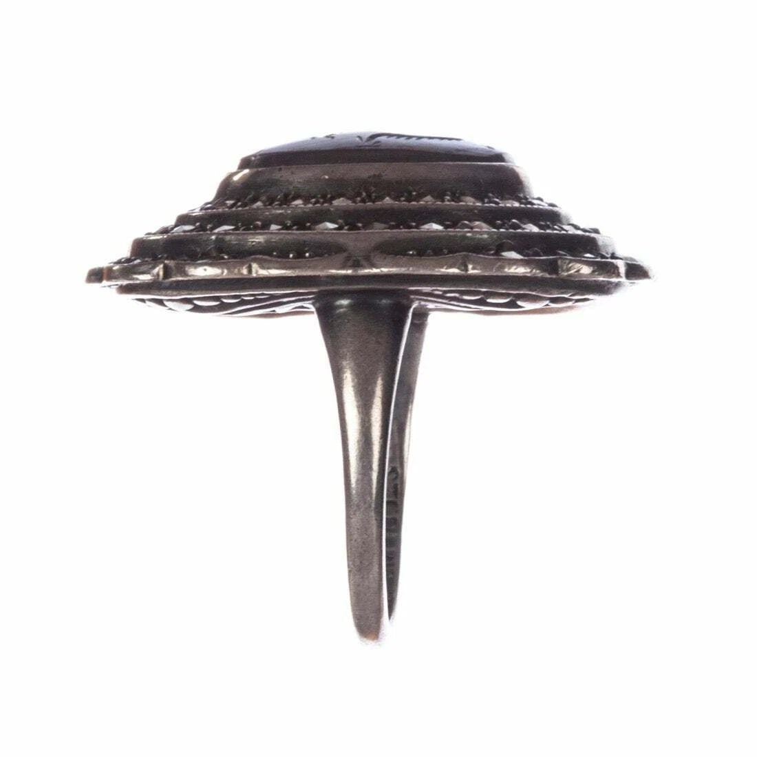 Graduated Angel Skin Coral Necklace Sterling Silver Etched Button Coral Clasp - 5