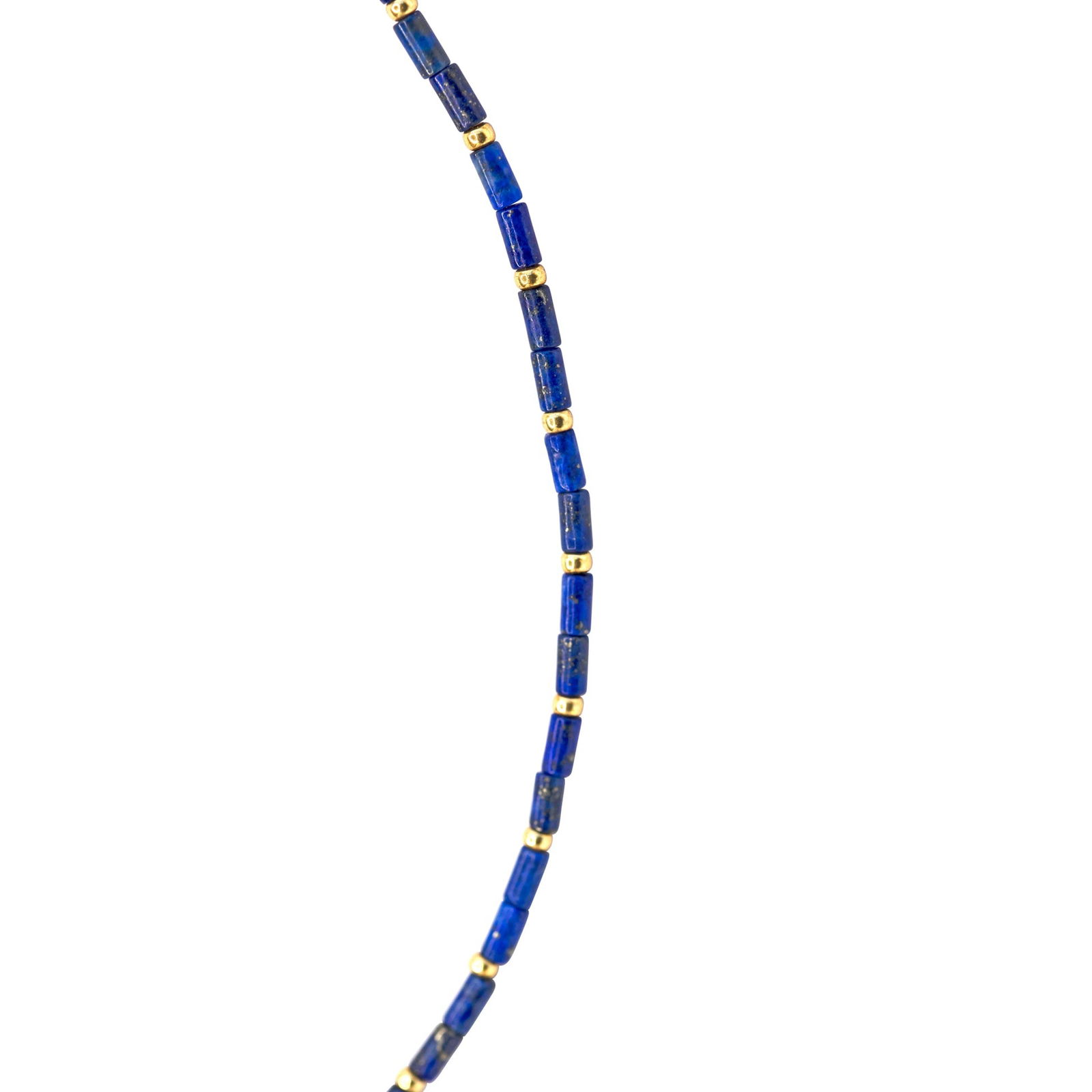 Tiny Lapis Lazuli Tube Princess Necklace - 3
