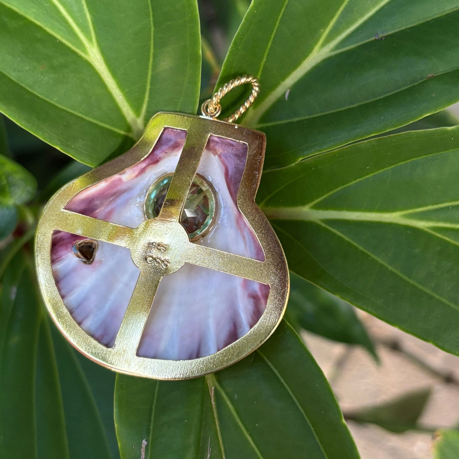 St. James Lion's Paw Pendant with Tourmaline - 3