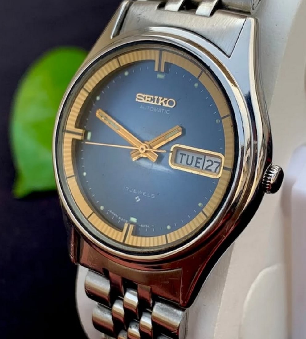 Vintage Seiko 17 Jewals Automatic 6309-8050 With Day / Date - 3