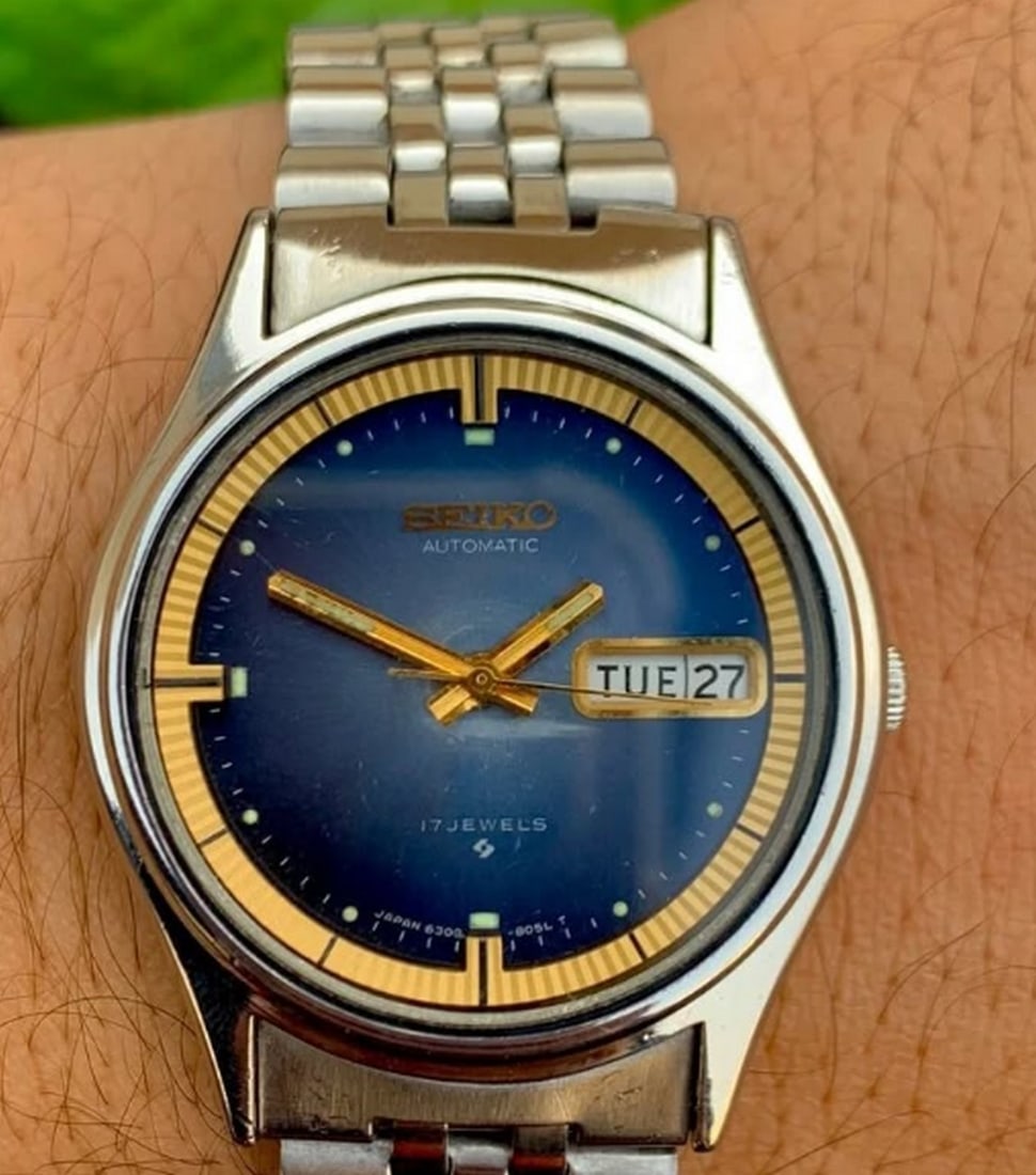 Vintage Seiko 17 Jewals Automatic 6309-8050 With Day / Date - 6