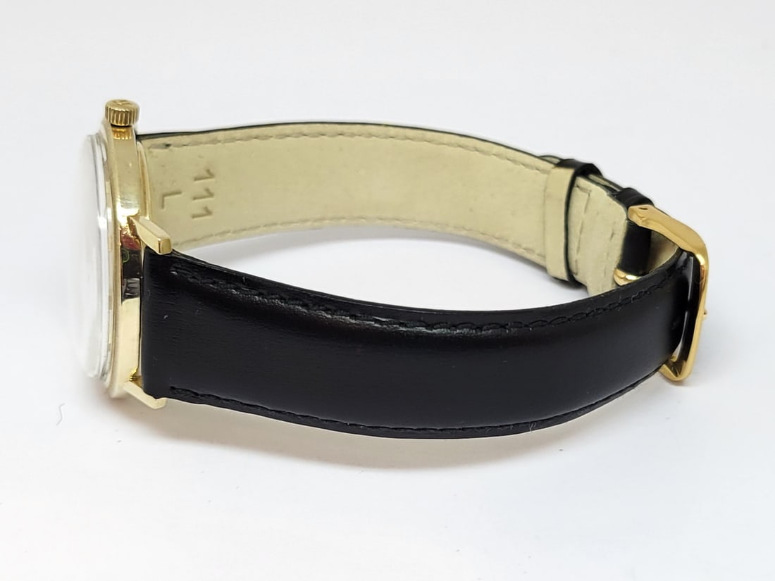 Vintage 14k JULES JURGENSEN 17J Automatic DATE Watch c.1960s EXLNT ORIGINAL DIAL - 3