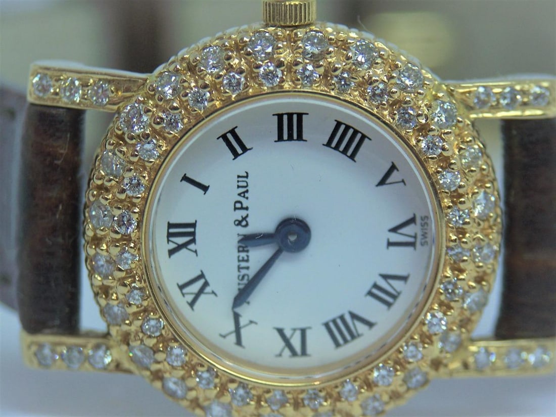 Solid 18k Ladies AUSTERN & PAUL Watch with 1 Ct VS Diamonds* EXLNT - 3