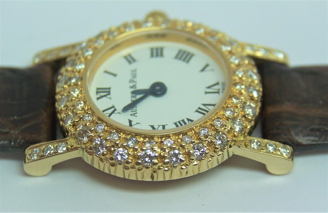 Solid 18k Ladies AUSTERN & PAUL Watch with 1 Ct VS Diamonds* EXLNT - 8