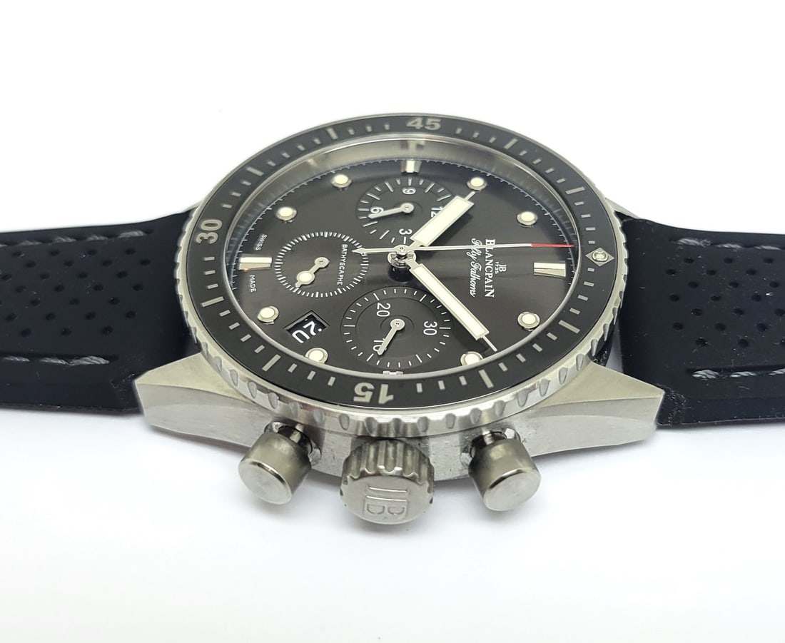 Mens Blancpain Fifty Fathoms Bathyscaphe Chronograph 43MM Grey Dial* EXLNT - 6