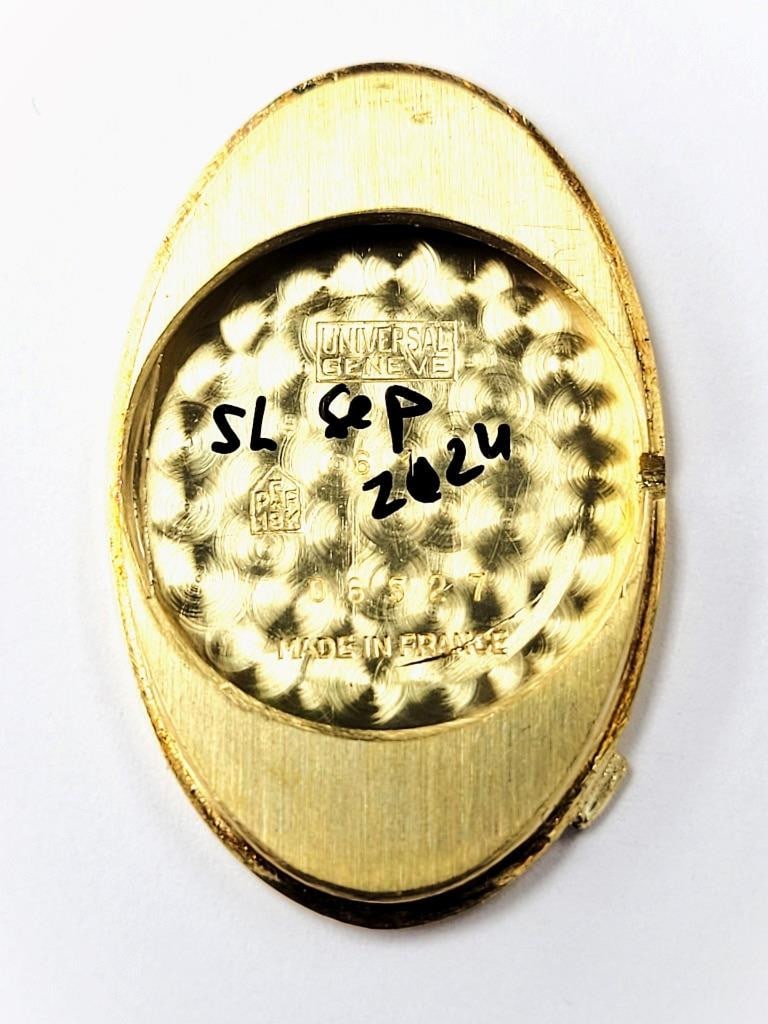 Unisex Vintage Solid 18k UNIVERSAL GENEVE Winding Watch Ref 61 With Unique Dial - 10