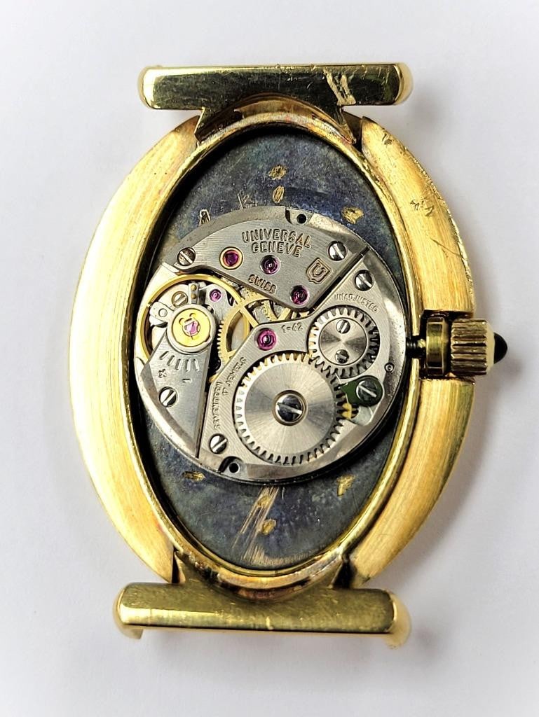 Unisex Vintage Solid 18k UNIVERSAL GENEVE Winding Watch Ref 61 With Unique Dial - 11