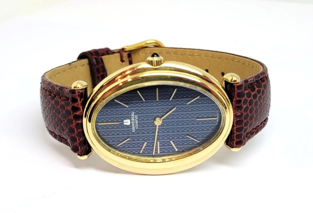 Unisex Vintage Solid 18k UNIVERSAL GENEVE Winding Watch Ref 61 With Unique Dial - 4