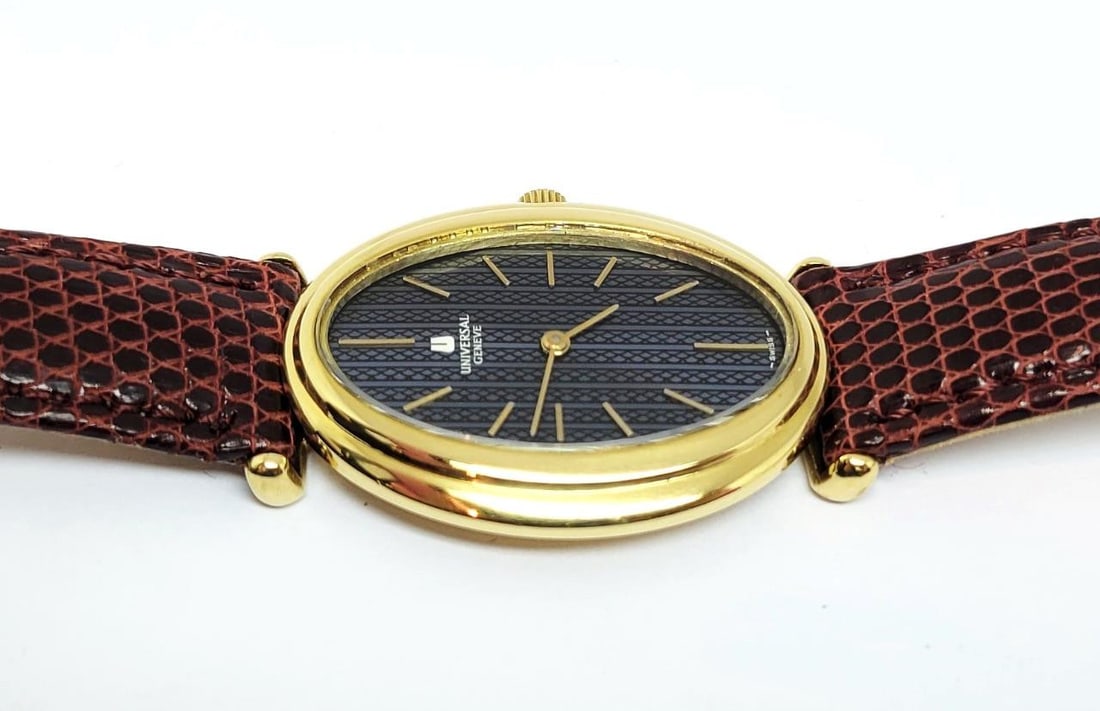 Unisex Vintage Solid 18k UNIVERSAL GENEVE Winding Watch Ref 61 With Unique Dial - 8