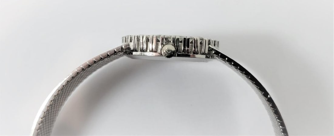 Vintage 18k White UNIVERSAL GENEVE Winding Ladies Watch 1 ct Diamond Bezel F/VS1 - 2