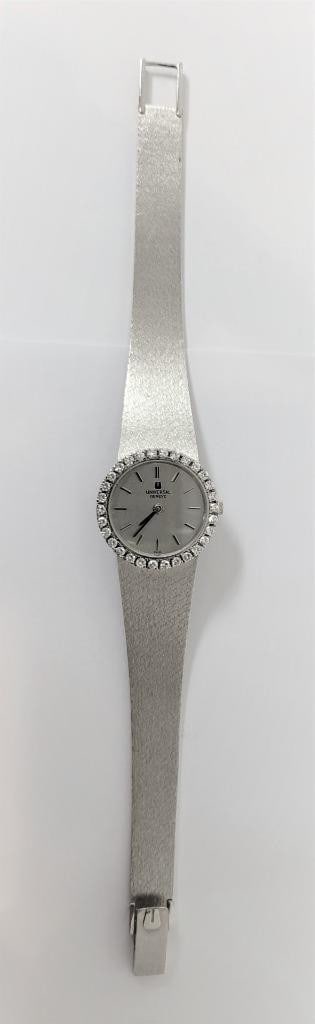 Vintage 18k White UNIVERSAL GENEVE Winding Ladies Watch 1 ct Diamond Bezel F/VS1 - 8