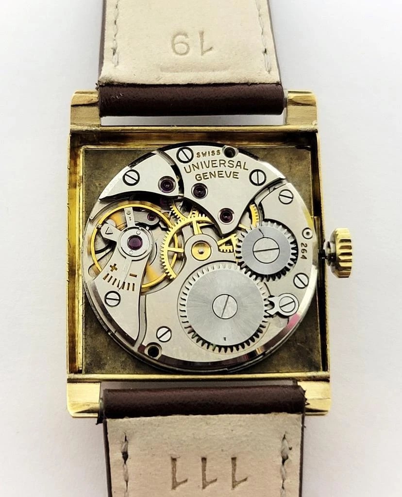 Vintage 18k UNIVERSAL GENEVE Mens 17 Jewels Winding Watch 109260 Cal 264* EXLNT - 11