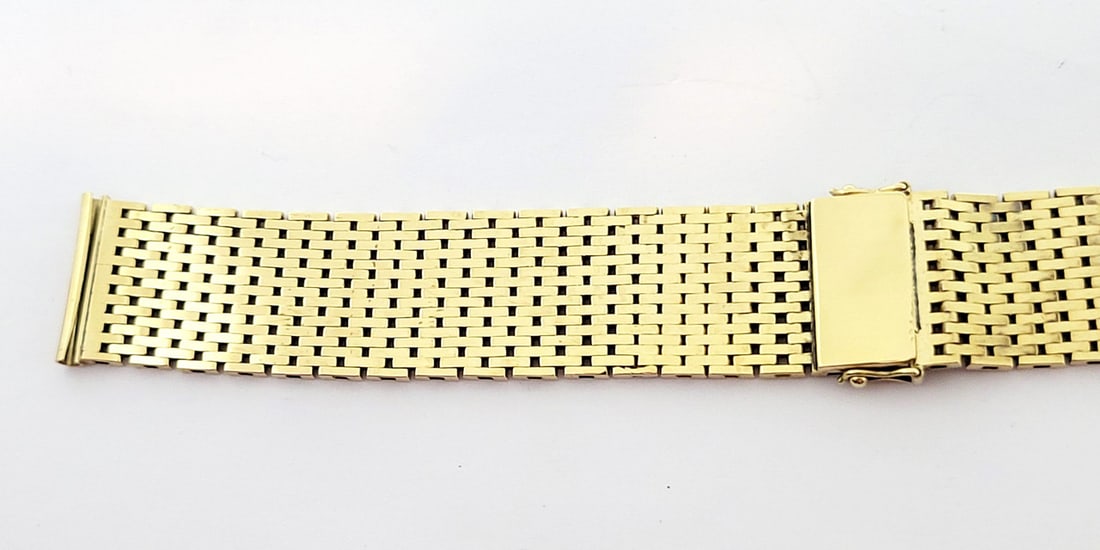 SOLID 14k Yellow GOLD Watch Bracelet to fit 17.5 mm Logs* EXLNT 38.1 grams - 6