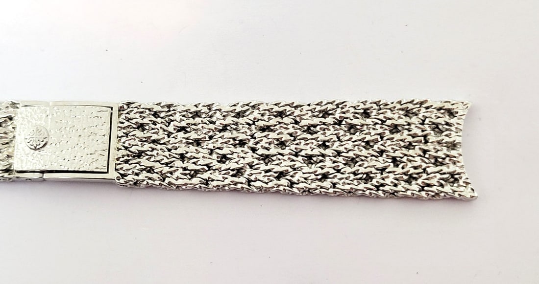 SOLID 18k White GOLD PATEK PHILIPPE Watch Bracelet 17 mm 44.6 grams* EXLNT - 2