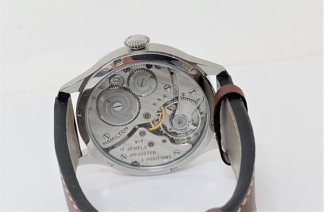 Mens High Grade HAMILTON Winding Watch Cal 917 Re-Cased* Chocolate Dial* EXLNT - 5