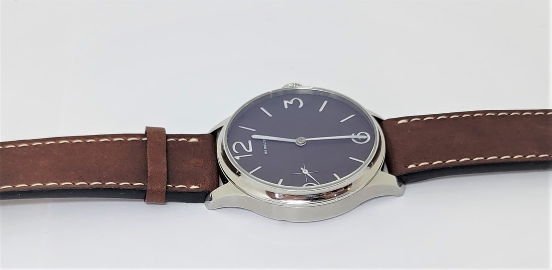 Mens High Grade HAMILTON Winding Watch Cal 917 Re-Cased* Chocolate Dial* EXLNT - 8