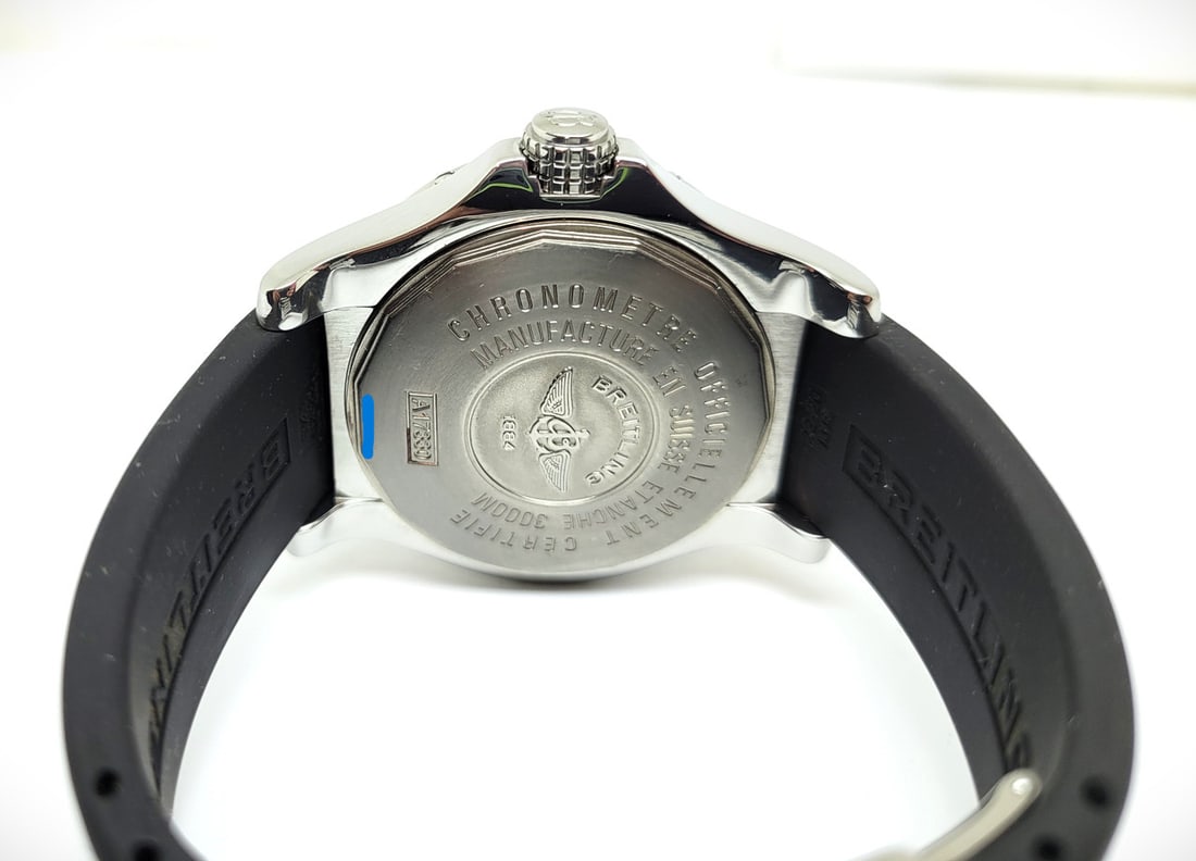 S/Steel BREITLING AVENGER SEAWOLF Automatic Watch A17330 Black Dial 45 mm* EXLNT - 8