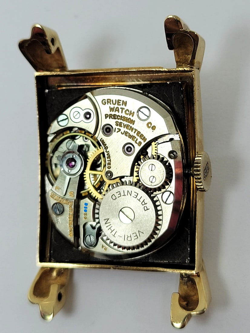 Vintage 14k Yellow GRUEN PRECISION Men's Winding Watch Cal.430 c.1940s* EXLNT - 10