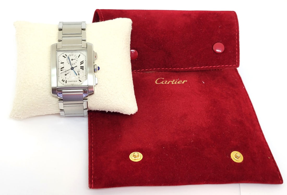 S/Steel CARTIER TANK/Francaise Chronoflex Chronograph Watch 2303* EXLNT SERVICED - 10