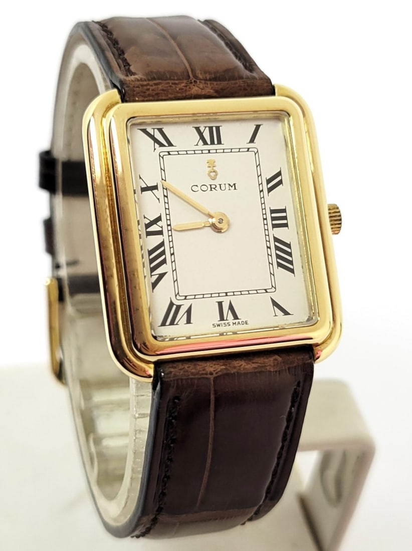 Vintage Solid 18k Yellow Gold Unisex CORUM 27218 Winding Watch* EXLNT - 2
