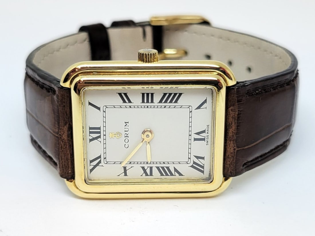 Vintage Solid 18k Yellow Gold Unisex CORUM 27218 Winding Watch* EXLNT - 3