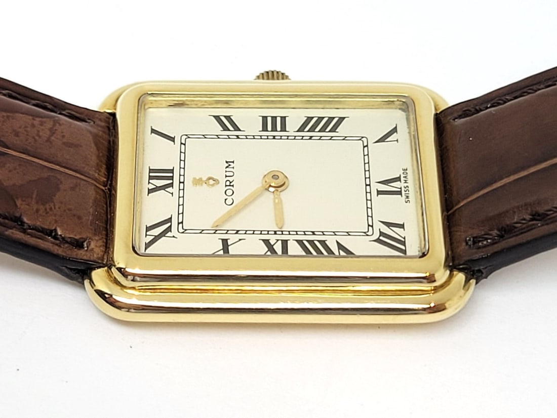 Vintage Solid 18k Yellow Gold Unisex CORUM 27218 Winding Watch* EXLNT - 8