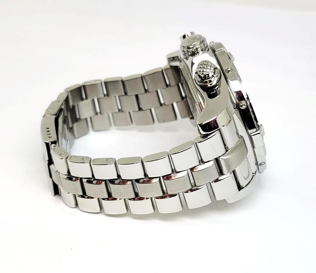 S/Steel BREITLING SUPER AVENGER Chronograph Automatic Watch A13370 Black Dial - 6