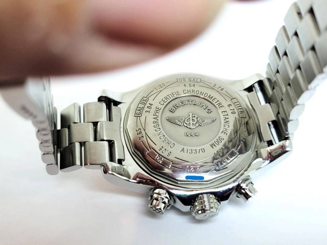 S/Steel BREITLING SUPER AVENGER Chronograph Automatic Watch A13370 Black Dial - 9