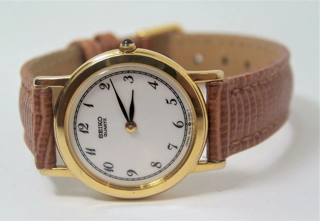 Vintage Ladies 18k Goldplated SEIKO Watch 1F20-OB10* EXLNT* SERVICED - 3