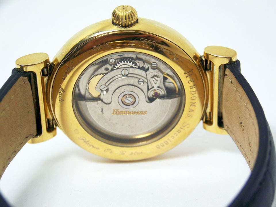 Sterling Silver 18k Gold Plated HERDOMAS Automatic Watch 3402 EXLNT SERVICED - 6
