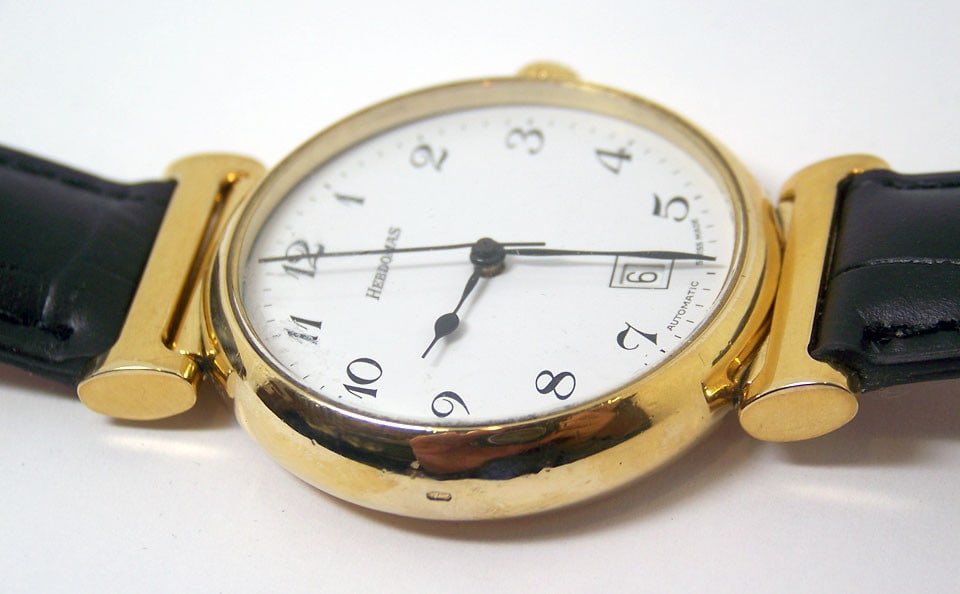 Sterling Silver 18k Gold Plated HERDOMAS Automatic Watch 3402 EXLNT SERVICED - 9