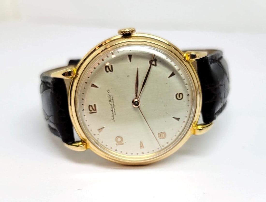 Vintage 18k Rose Gold IWC SHAFFHAUSEN Winding Watch 1950s Cal 89* CLAWS Logs - 3