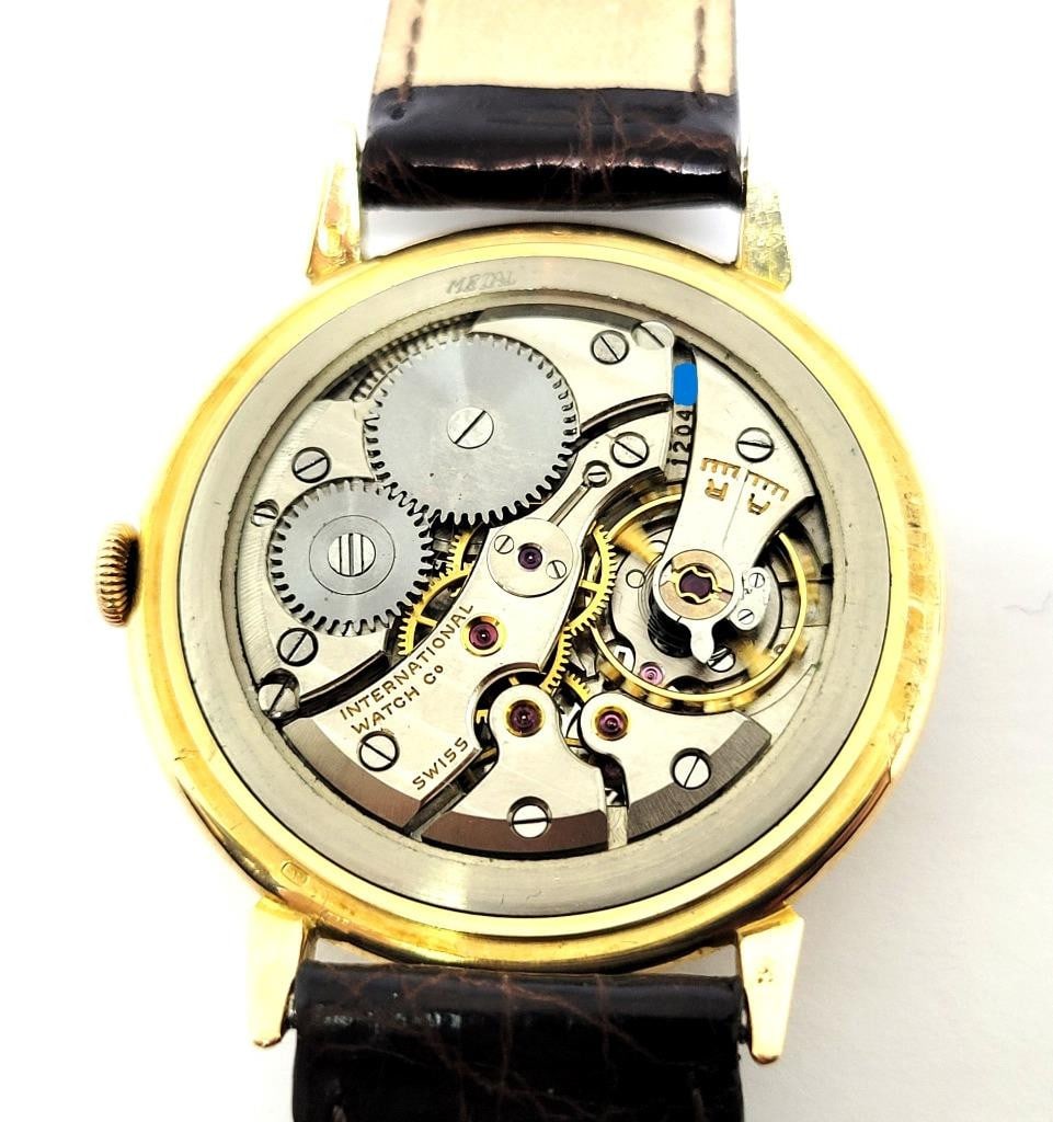 Vintage 18k Rose Gold IWC SHAFFHAUSEN Winding Watch 1950s Cal 89* CLAWS Logs - 8