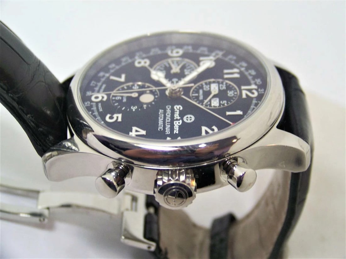 Mens S/Steel ERNST BENZ Chronolunar Chronograph Automatic Watch 40300* EXLNT - 10