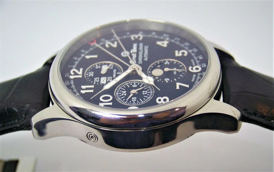Mens S/Steel ERNST BENZ Chronolunar Chronograph Automatic Watch 40300* EXLNT - 9