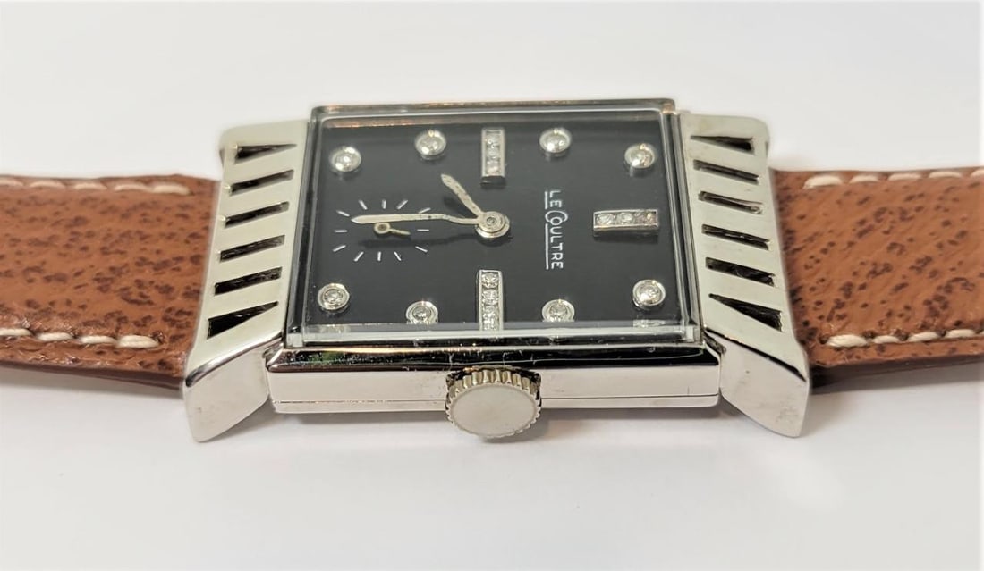 Vintage 18k White LeCOULTRE Winding Watch 1940s Cal 438/CW FANCY LOGS* RARE - 11