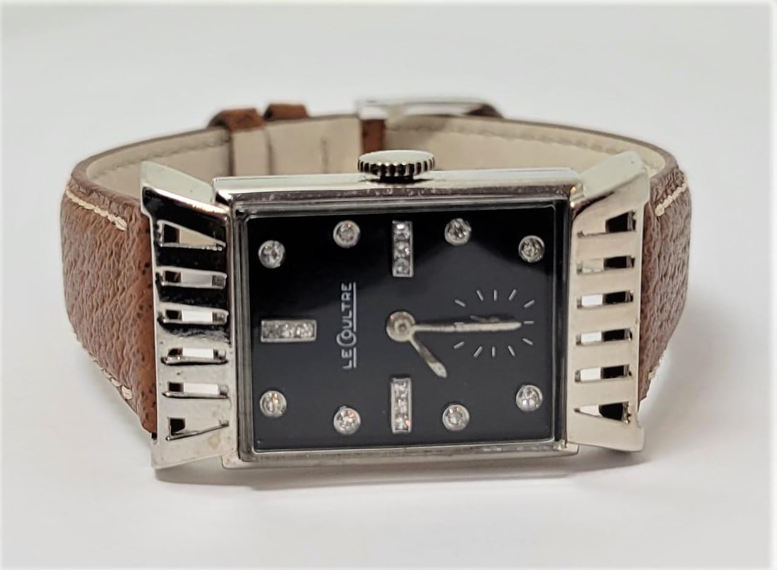 Vintage 18k White LeCOULTRE Winding Watch 1940s Cal 438/CW FANCY LOGS* RARE - 3