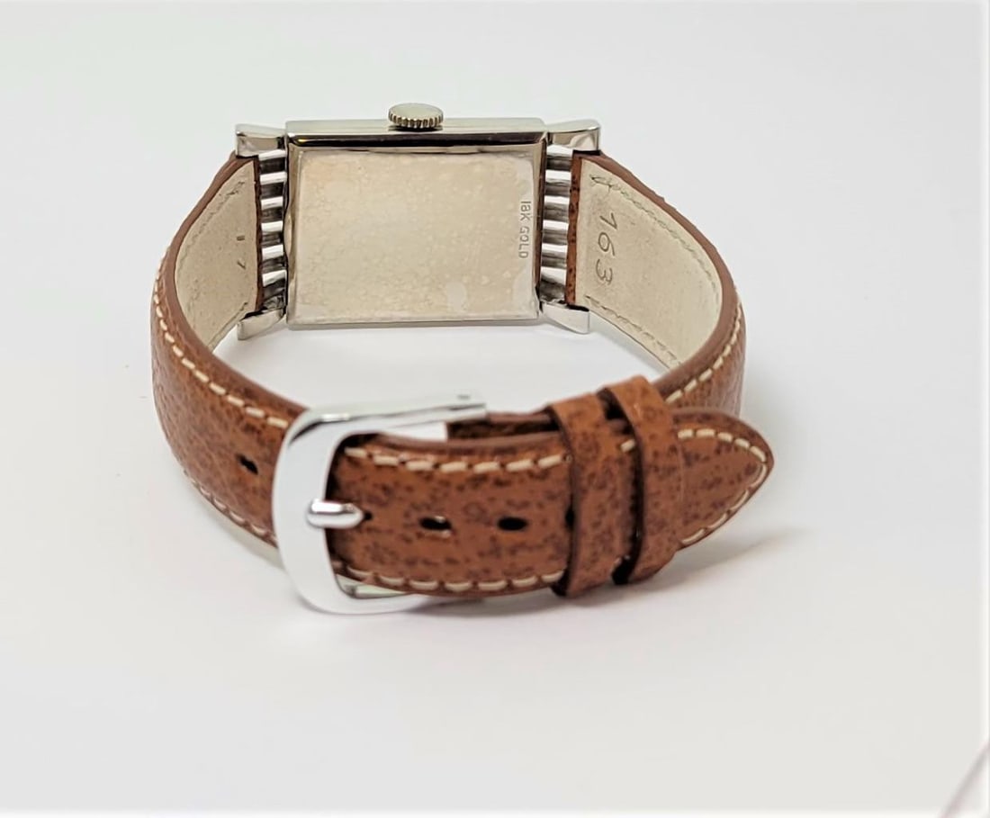 Vintage 18k White LeCOULTRE Winding Watch 1940s Cal 438/CW FANCY LOGS* RARE - 5