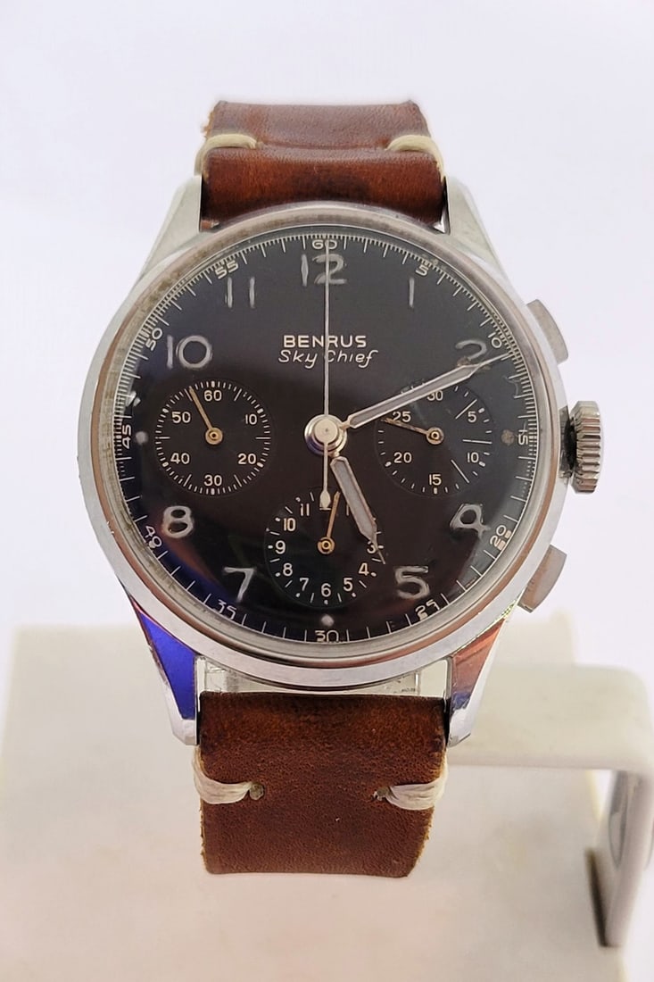 Vintage Mens S/Steel BENRUS Sky Chief Winding Chronograph Watch 280 Valjoux 72 (1 of 12)