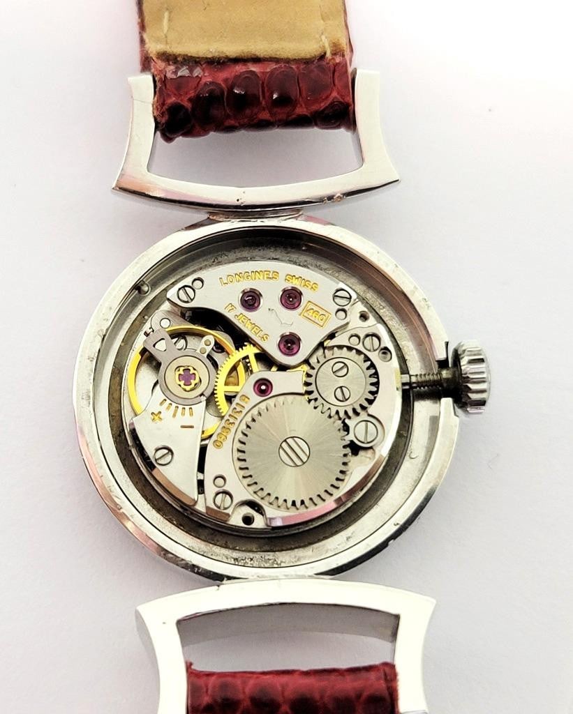 Vintage 18k White Gold LONGINES Ladies Watch with Diamond Bezel Cal 460* EXLNT - 12