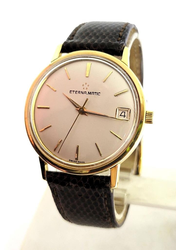 Vintage Solid 18k ETERNA-MATIC Watch Ref 746T Cal 1466U c.1970s* EXLNT* SERVICED - 2