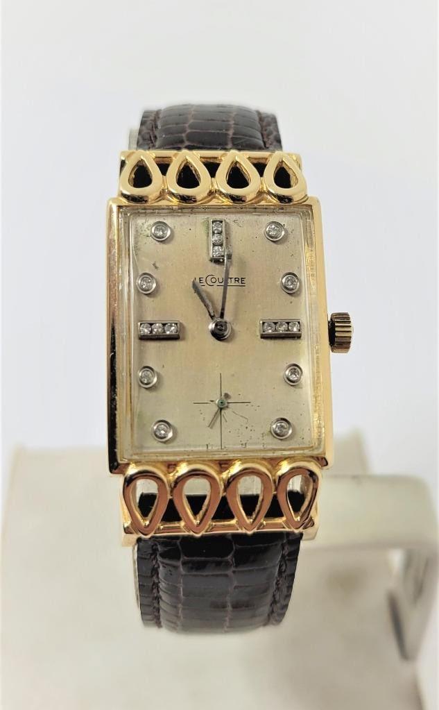 Vintage 18k Yellow LeCOULTRE Winding Watch 1940s Cal 438/CW FANCY LOGS* RARE - 4