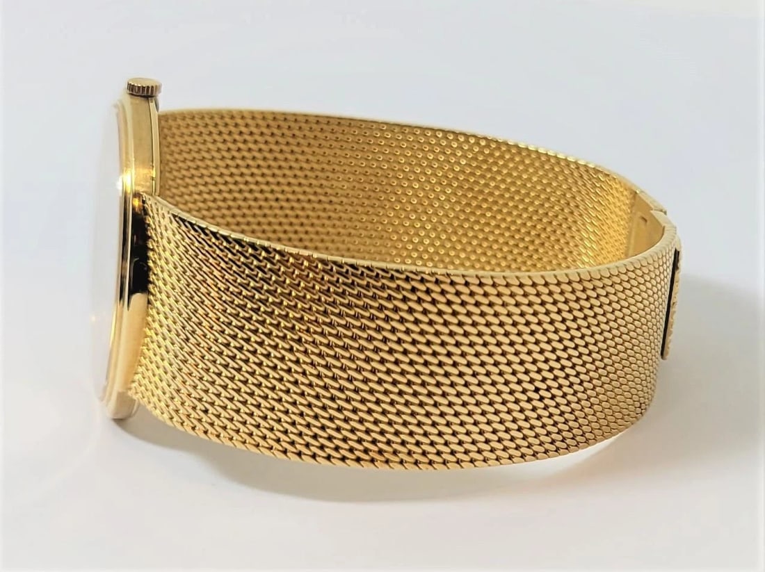 Unisex PIAGET ALTIPLANO 18k Yellow Gold Winding Watch Mesh Bracelet Ref 900319 - 3