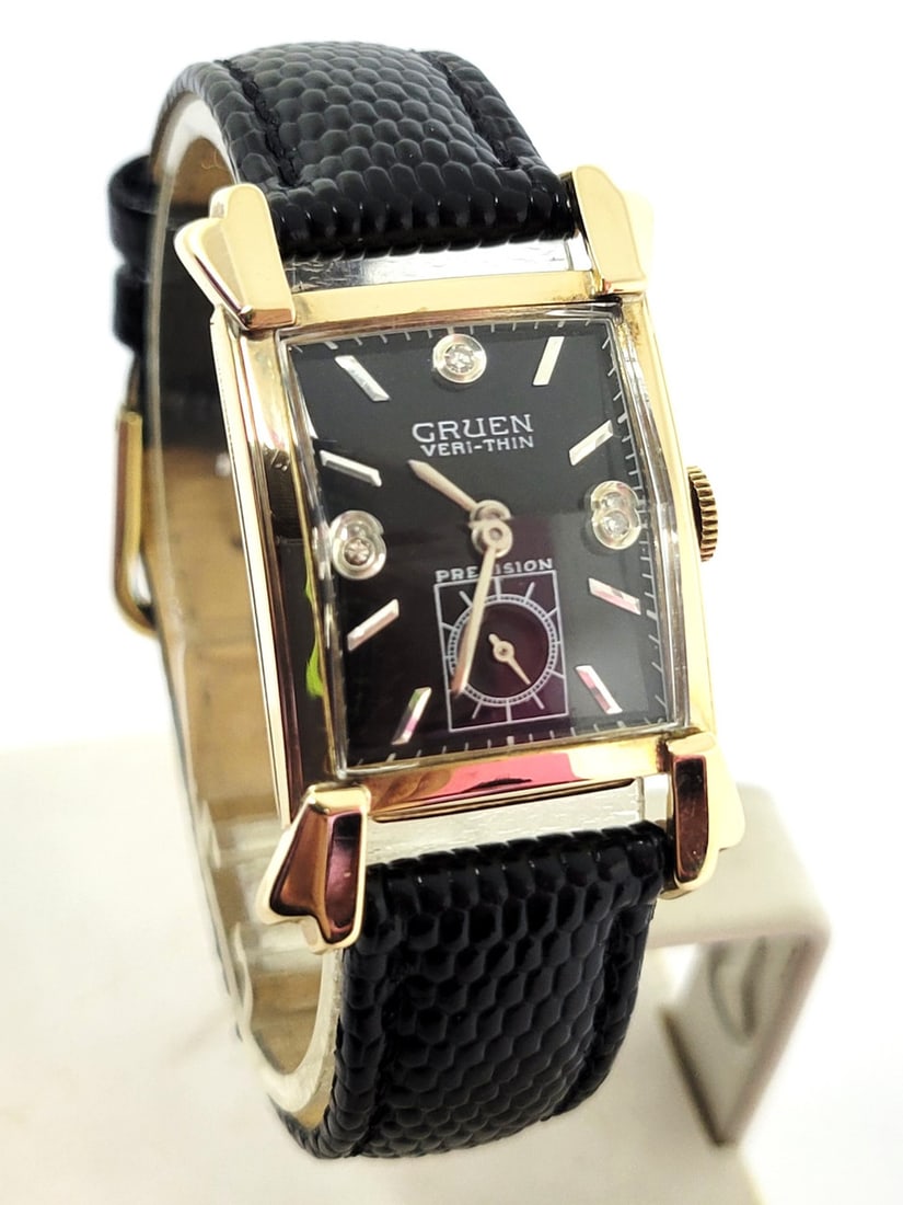 Vintage 14k Yellow GRUEN PRECISION Men's Winding Watch Cal.430 c.1940s* EXLNT - 2